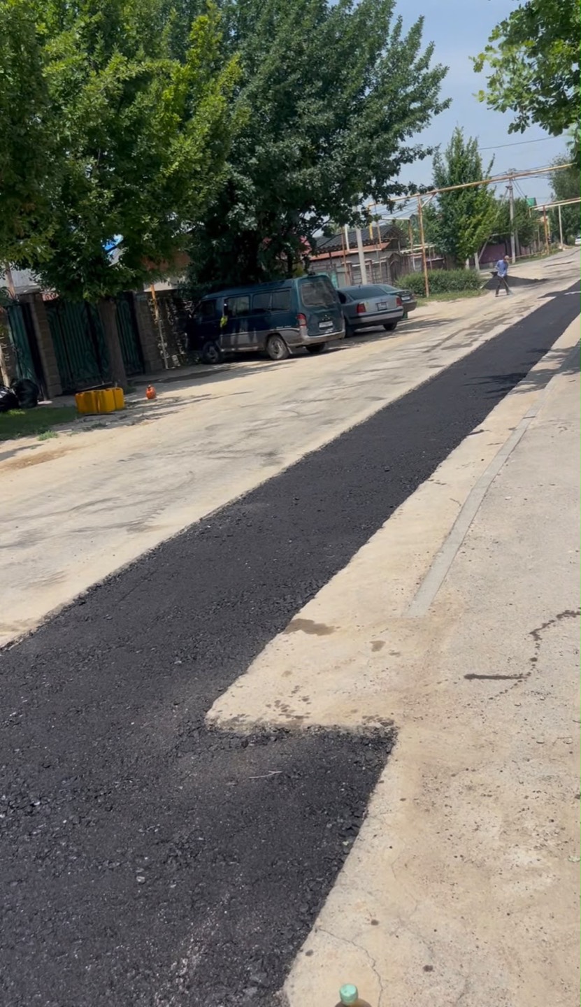 Асфальтирование участка дороги